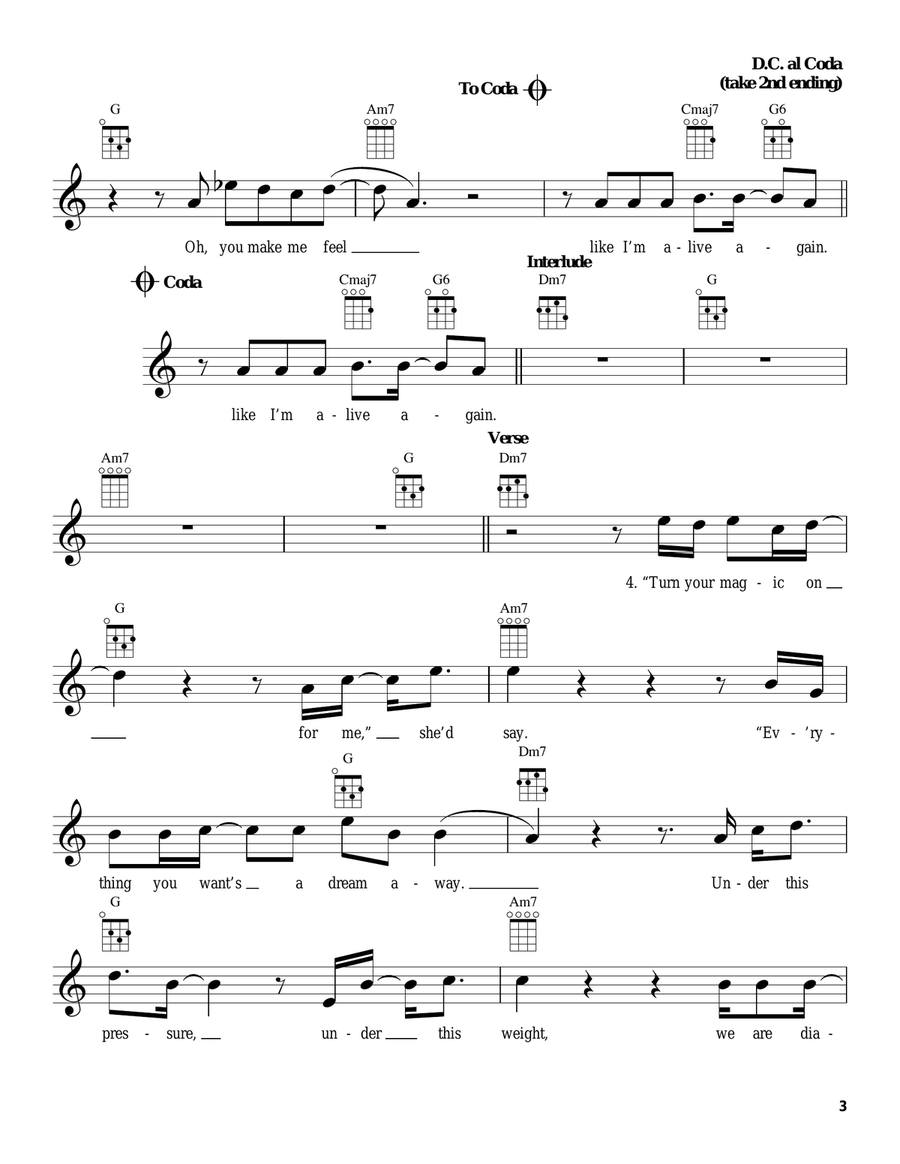 Adventure Of A Lifetime Ukulele scores gallery preview page 3