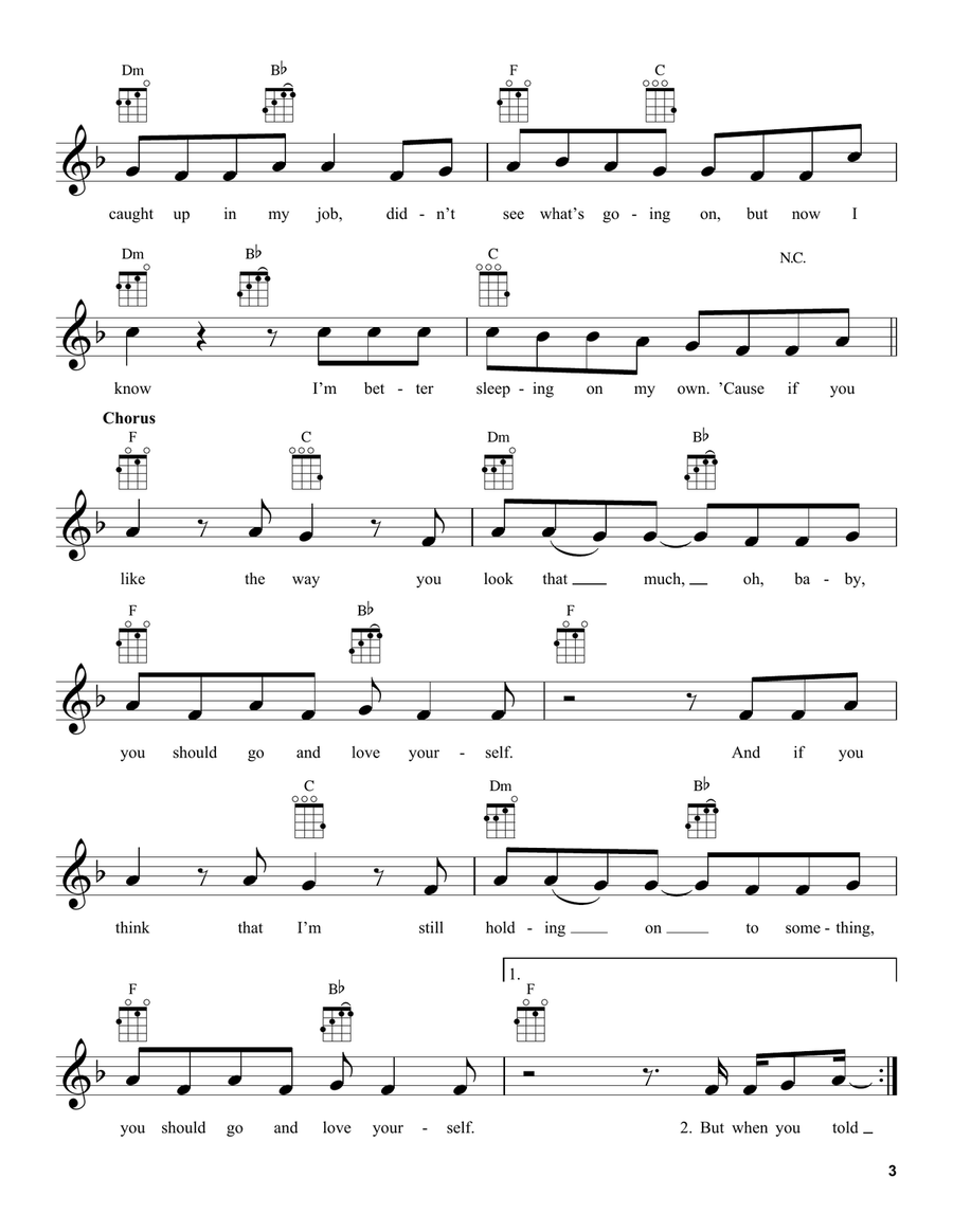 Love Yourself Love Yourself Ukulele scores gallery preview page 3