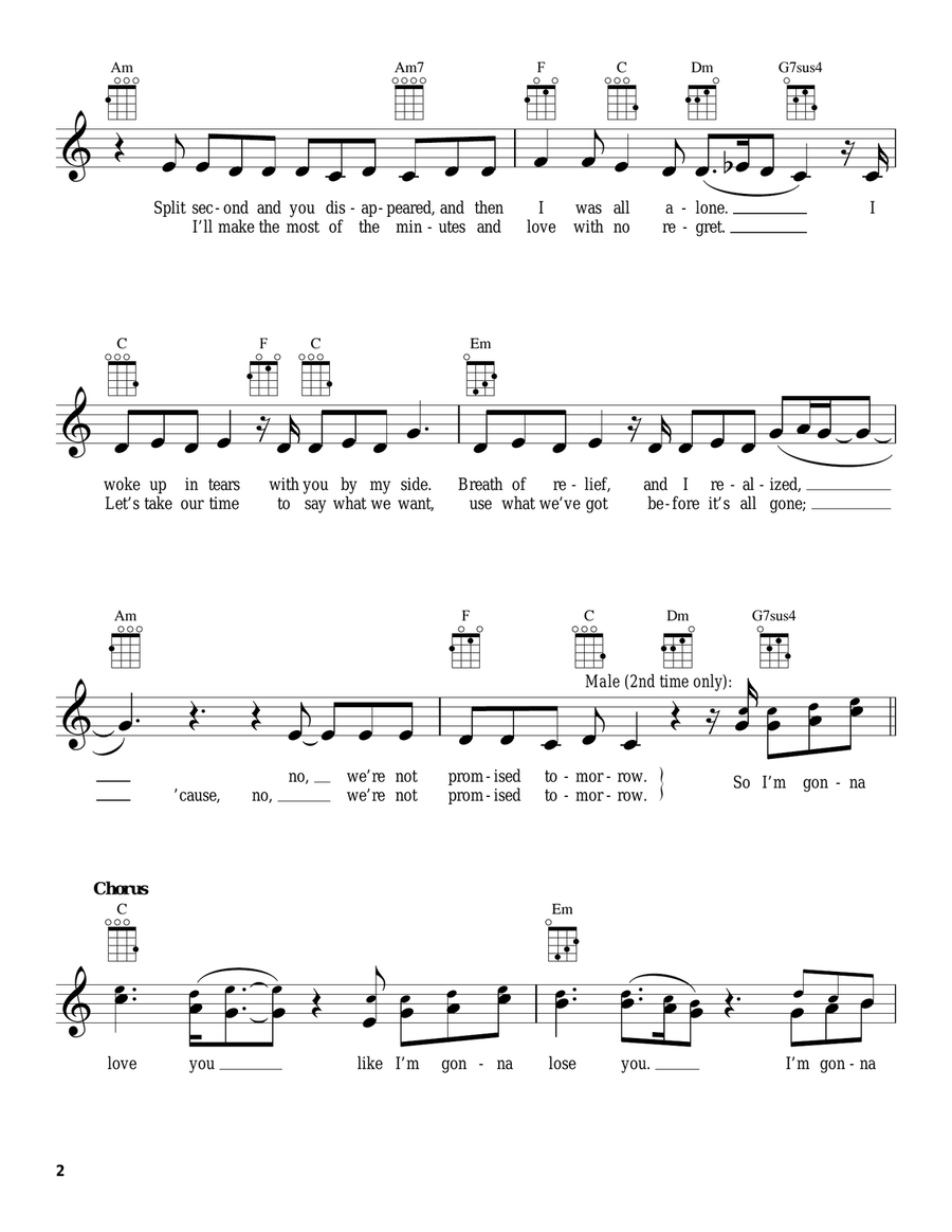 Like I'm Gonna Lose You Like I'm Gonna Lose You Ukulele scores gallery preview page 2