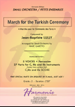 March for the Turkish Ceremony - LULLY - for small orchestra - 5 VOICES -28 PARTS ! (for all instrum