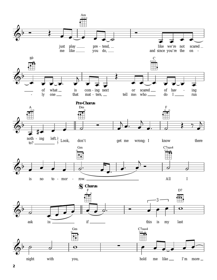 All I Ask All I Ask Ukulele scores gallery preview page 2