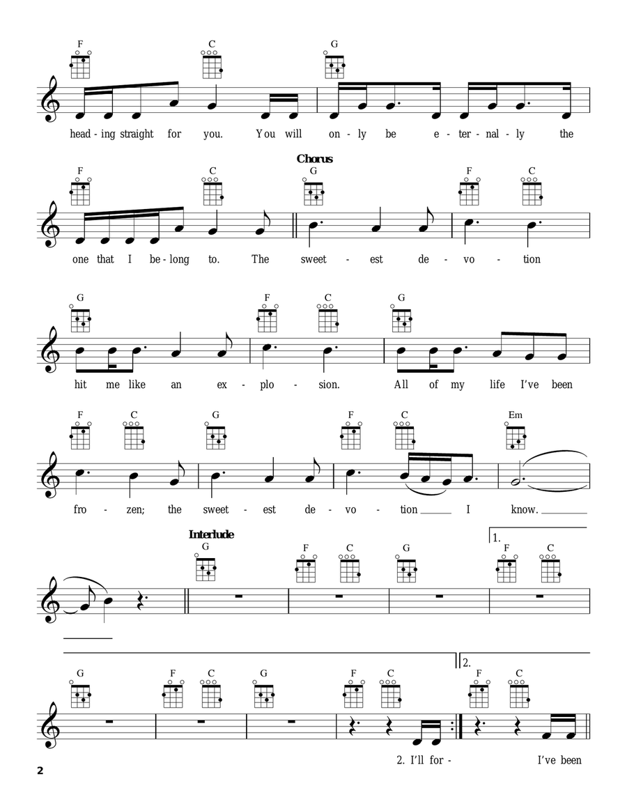 Sweetest Devotion Ukulele scores gallery preview page 2