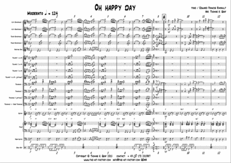 Oh happy day - Christmas Song - Gospel - Big Band Jazz Ensemble scores gallery preview page 2