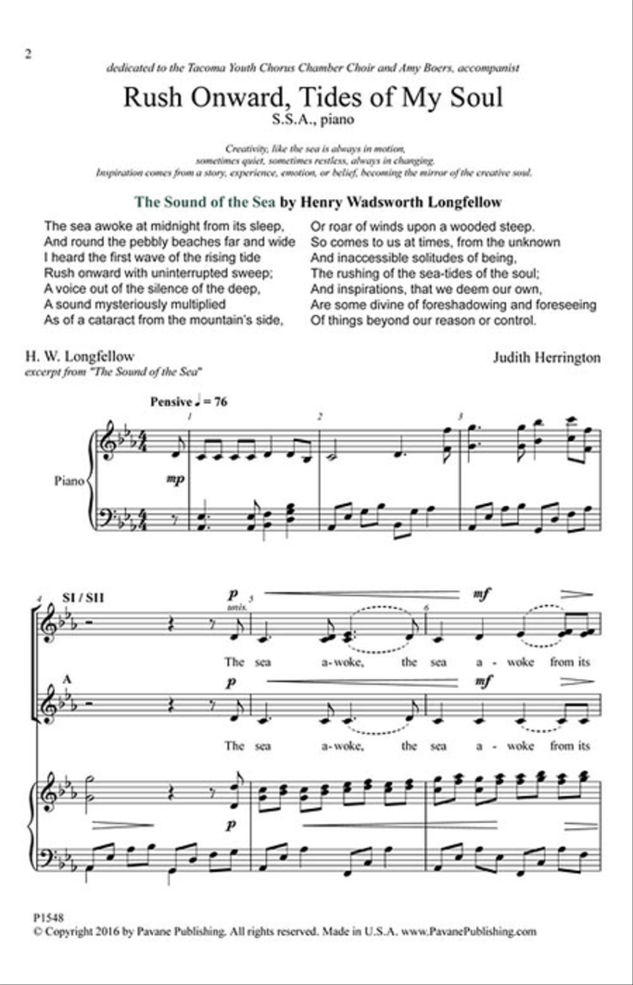 Rush Onward Tides of My Soul SSA scores gallery preview page 2