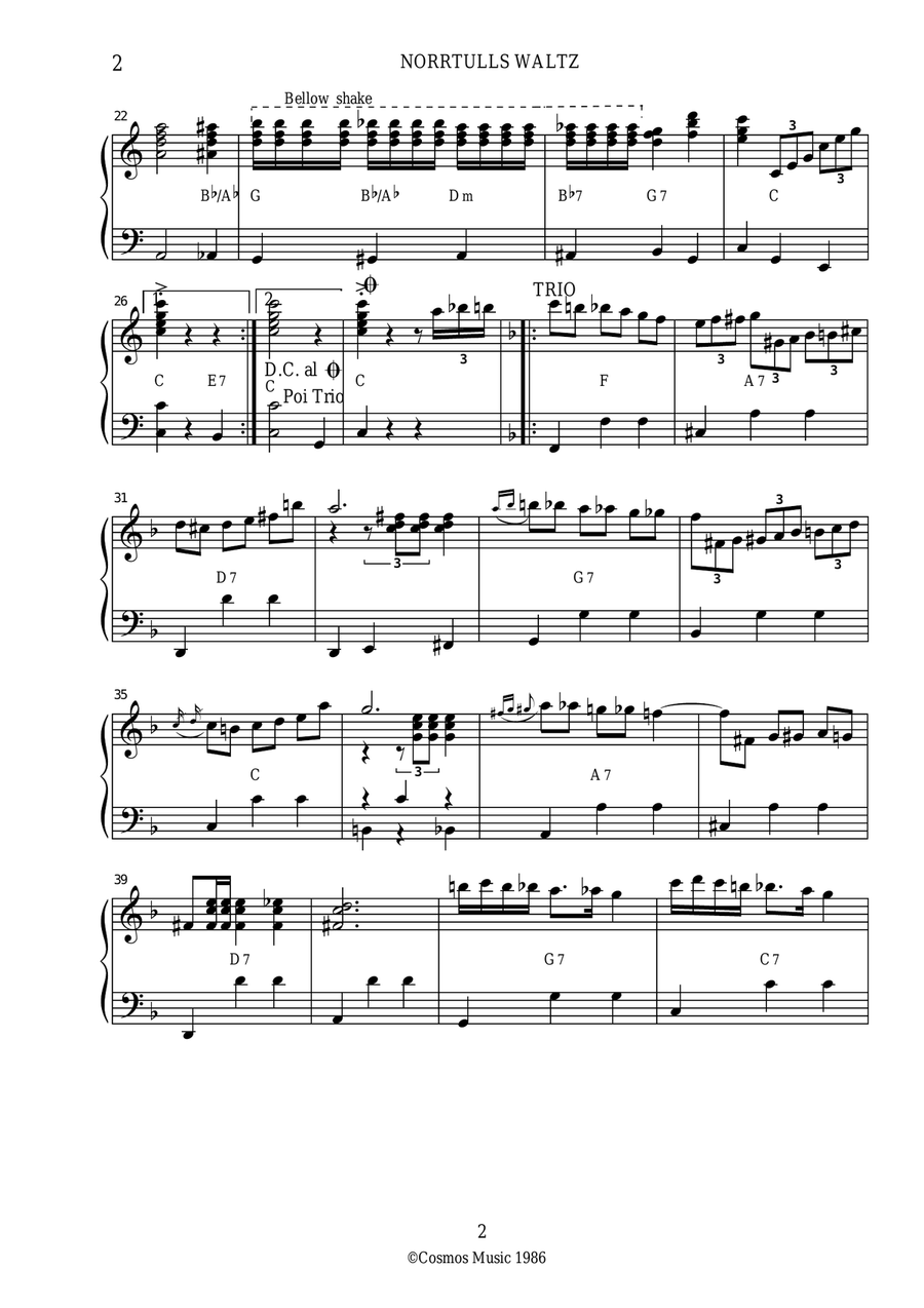 THE NORRTULLS WALTZ Accordion scores gallery preview page 2