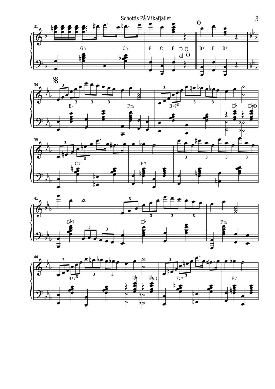 Schottis på Vikafjället Accordion scores gallery preview page 3