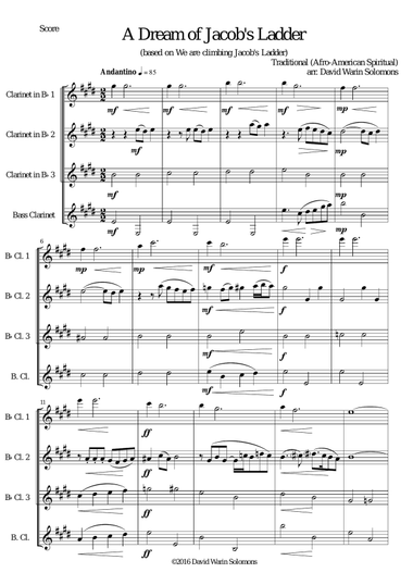 A dream of Jacob's ladder for clarinet quartet