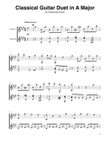 Classical Guitar Duet in A Major