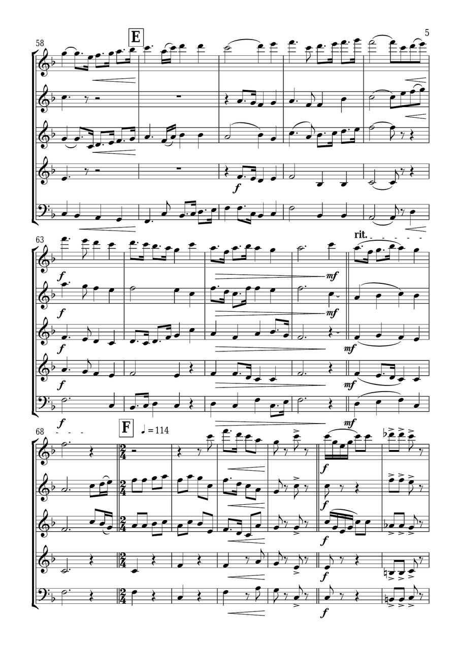American Revolution Medley Woodwind Quintet scores gallery preview page 6