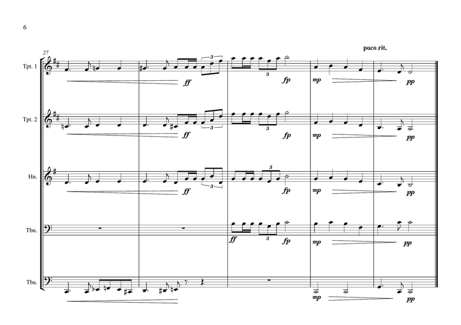 Eternal Father Strong to Save for Brass Quintet (Naval Hymn - Melita) Modern version Brass Quintet scores gallery preview page 6