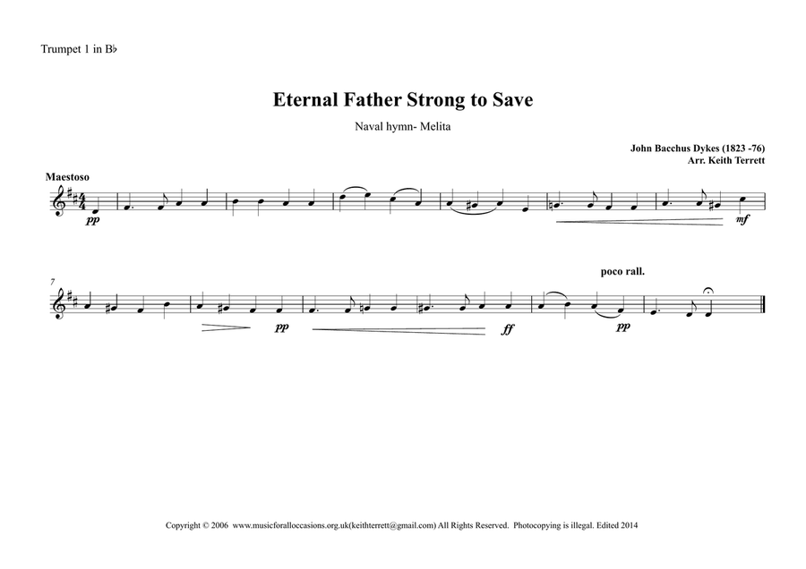 Eternal Father Strong to Save - Melita - Naval Hymn for Brass Quintet (Traditional version) Brass Quintet scores gallery preview page 5
