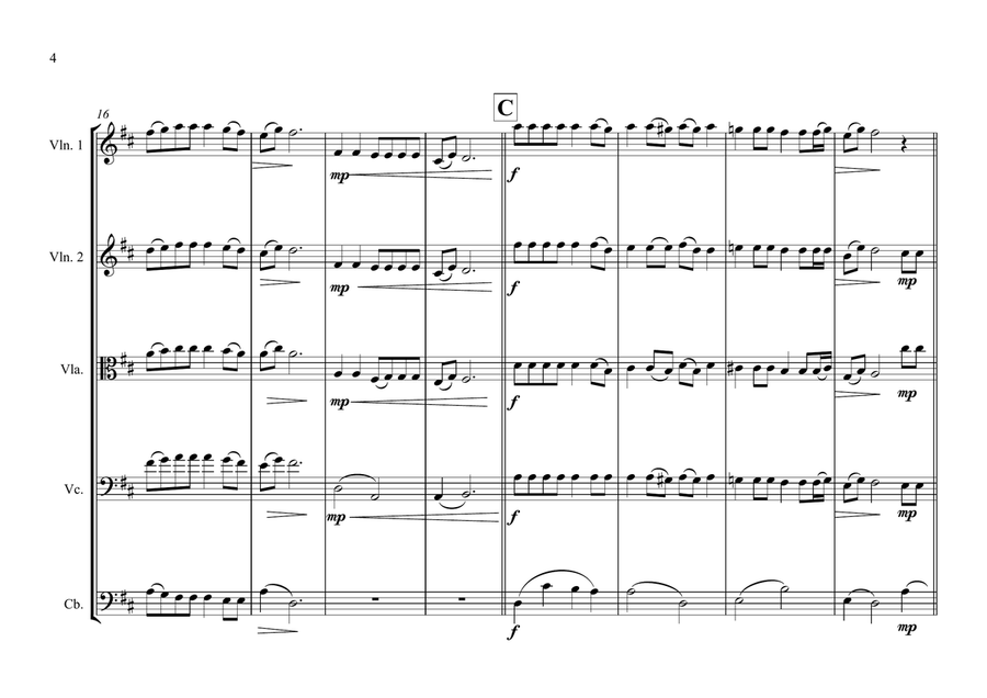 Indian National Anthem for String Orchestra (World National Anthem Series) String Orchestra scores gallery preview page 4