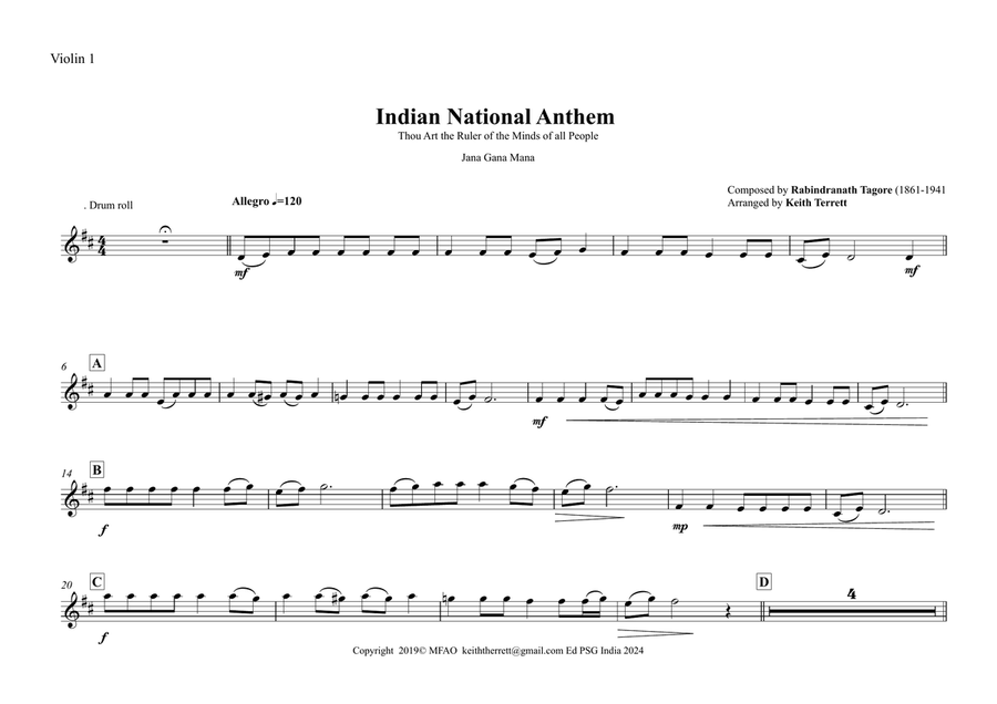 Indian National Anthem for String Orchestra (World National Anthem Series) String Orchestra scores gallery preview page 6