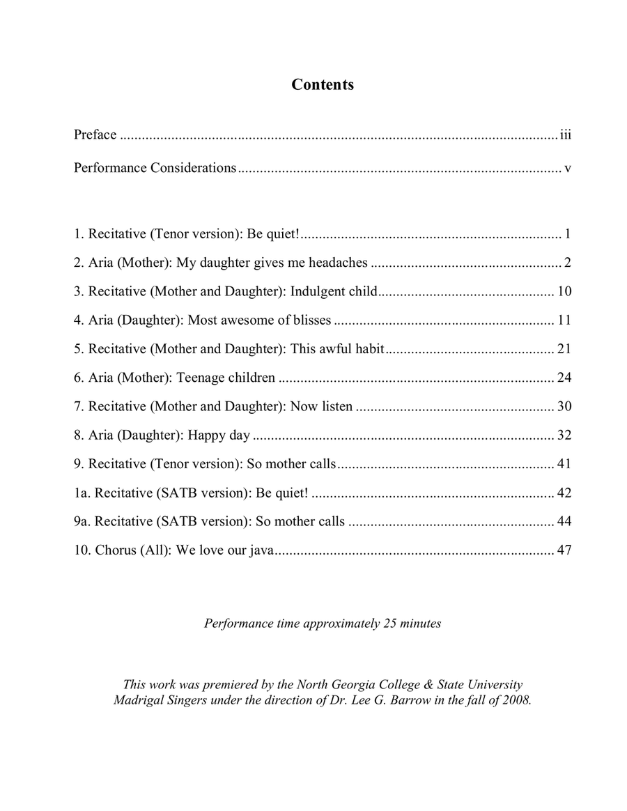 The Latte Cantate 4-Part scores gallery preview page 3