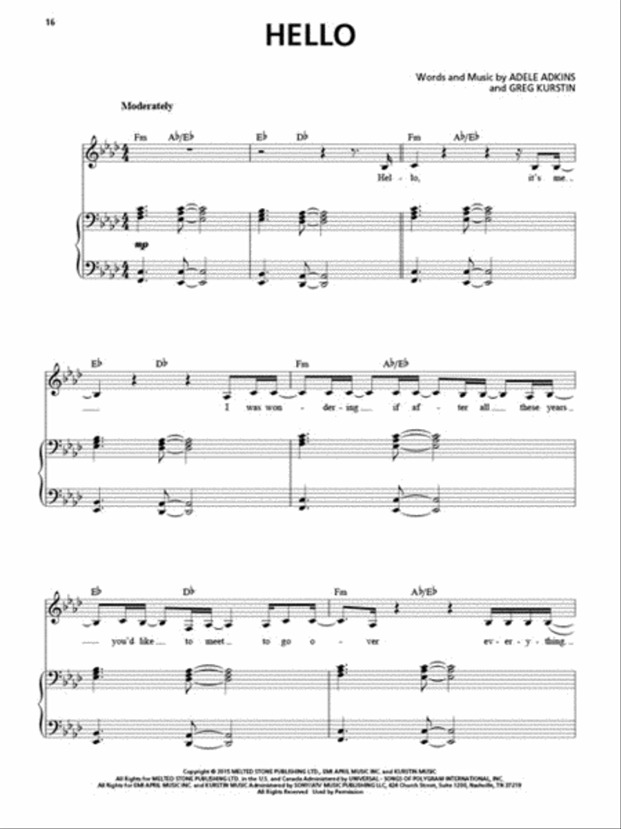 Adele - Original Keys for Singers Voice scores gallery preview page 5