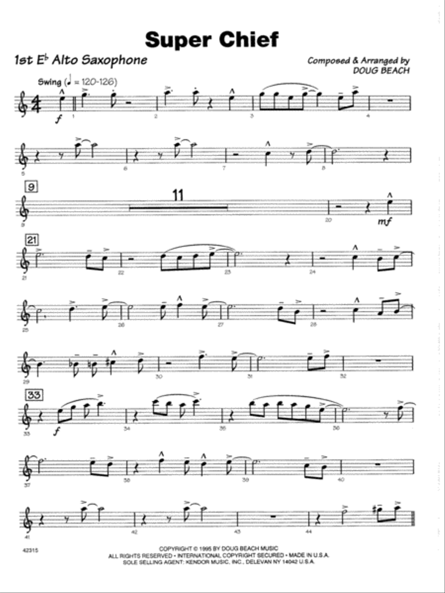 Super Chief - 1st Eb Alto Saxophone Alto Saxophone scores gallery preview page 1