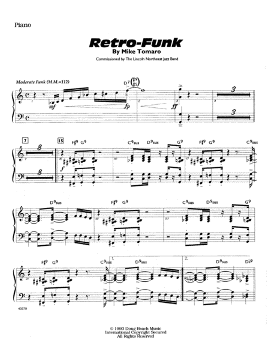 Retro-Funk - Piano Piano scores gallery preview page 1