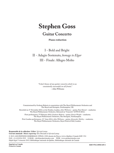 Guitar Concerto (piano reduction)
