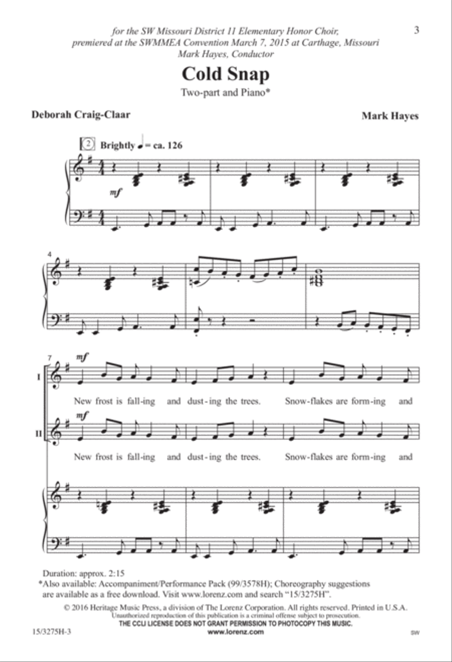 Cold Snap Cold Snap 2-Part scores gallery preview page 2