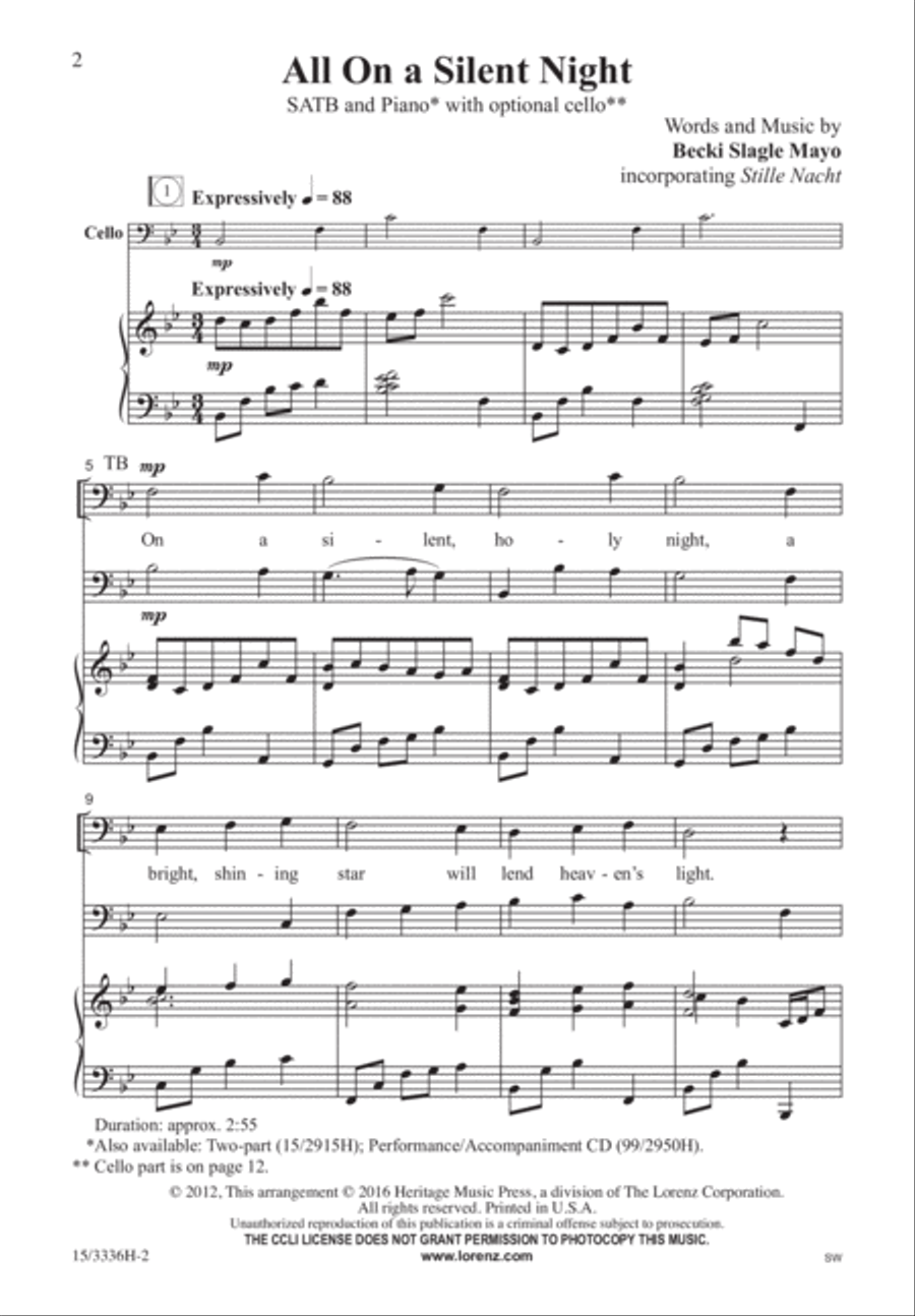 All On a Silent Night All On a Silent Night 4-Part scores gallery preview page 2