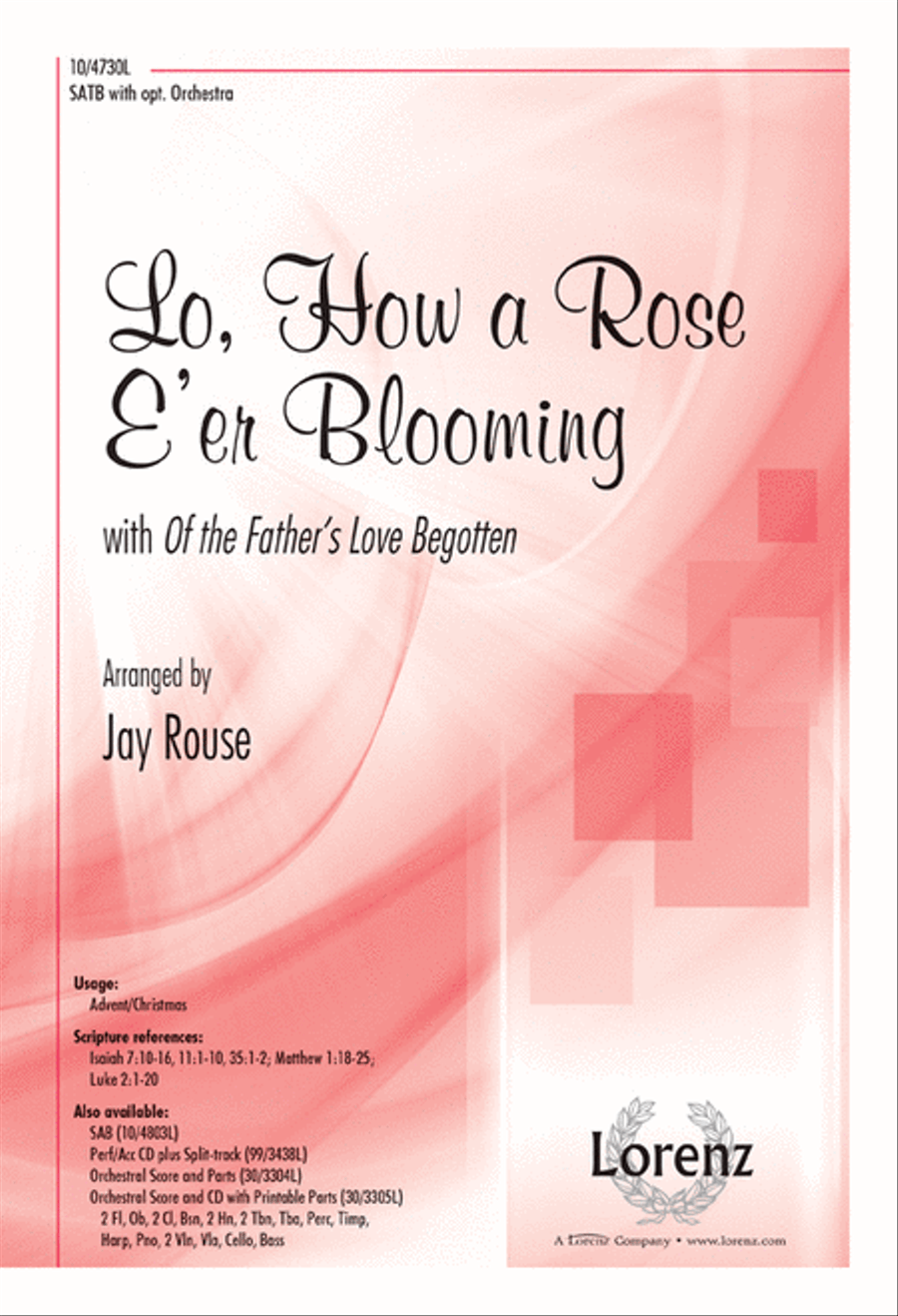 Lo, How a Rose E'er Blooming 4-Part scores gallery preview page 1