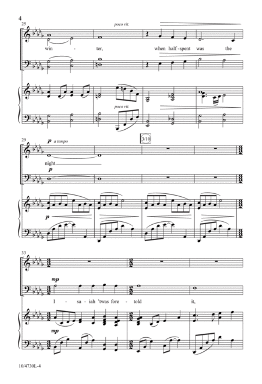 Lo, How a Rose E'er Blooming 4-Part scores gallery preview page 4