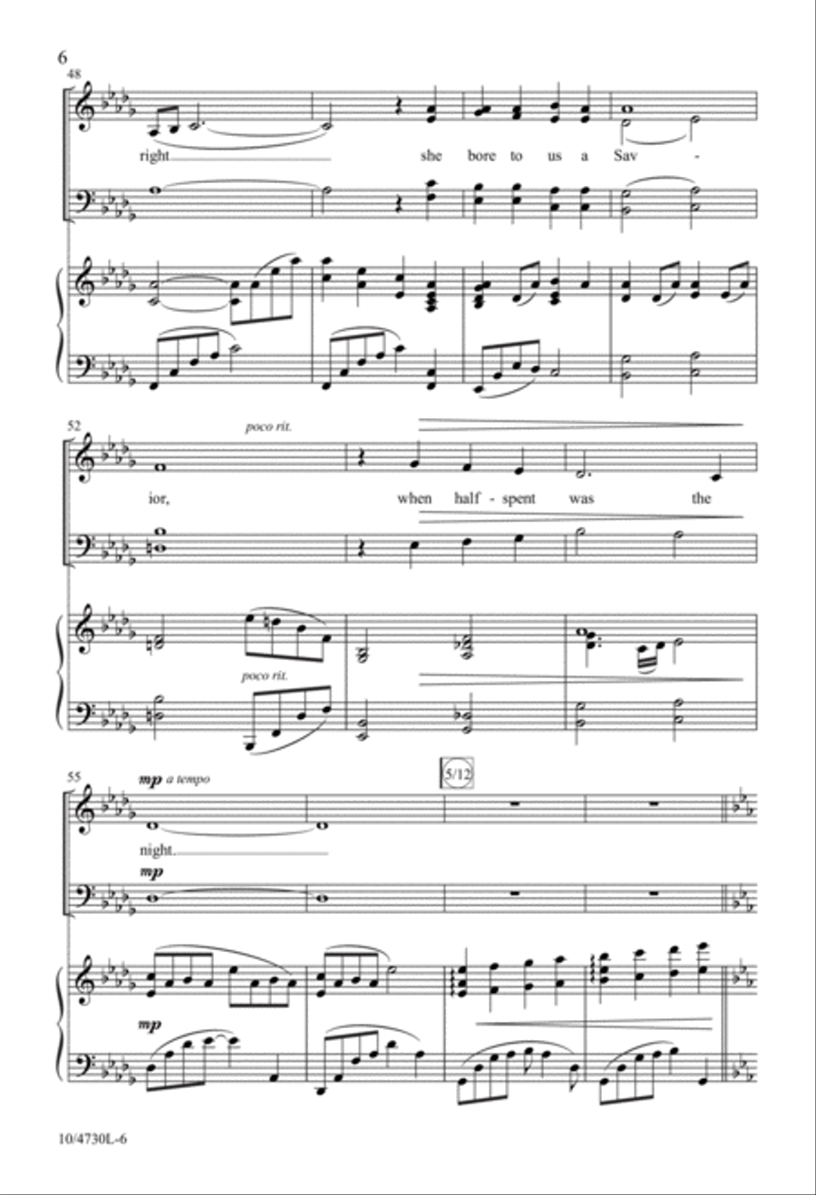 Lo, How a Rose E'er Blooming 4-Part scores gallery preview page 6
