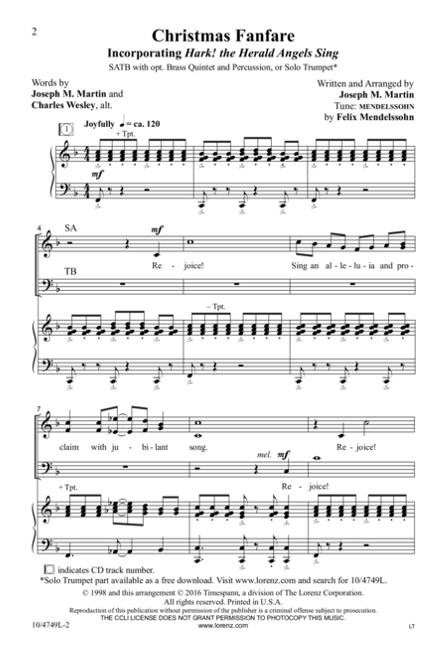 Christmas Fanfare Christmas Fanfare 4-Part scores gallery preview page 2