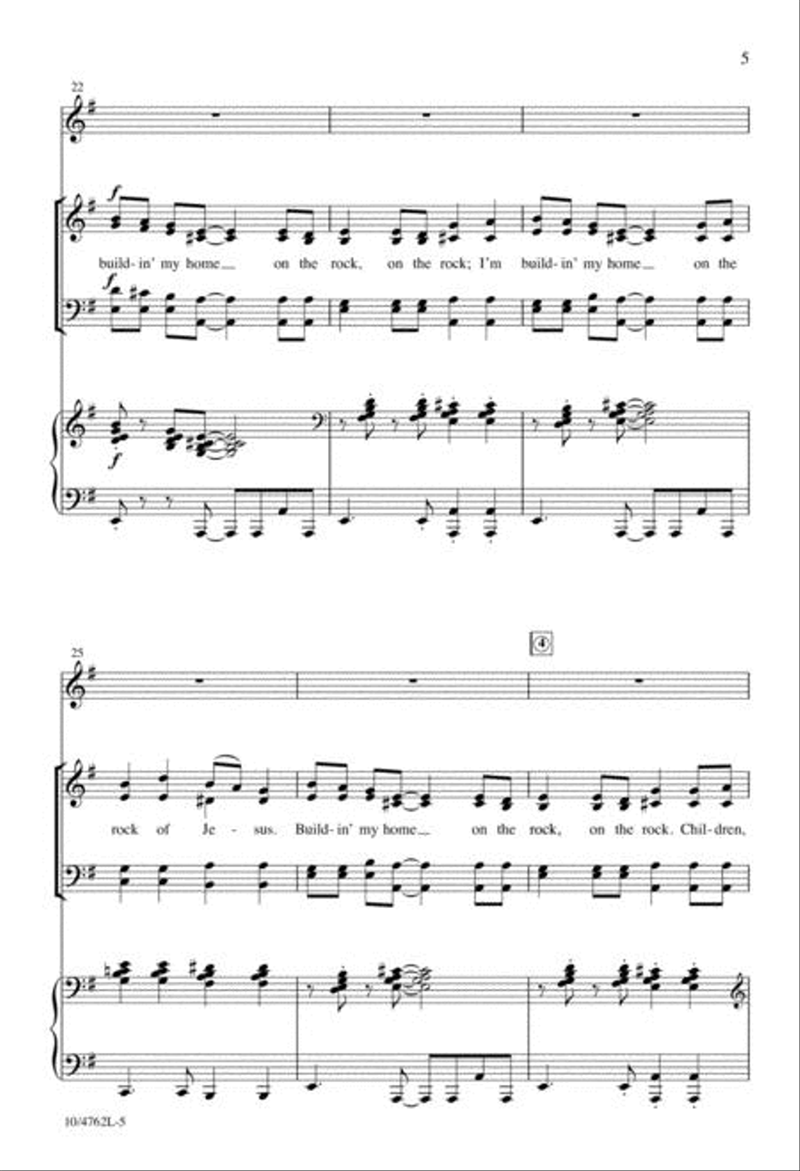 Home on the Rock 4-Part - Sheet Music page 5