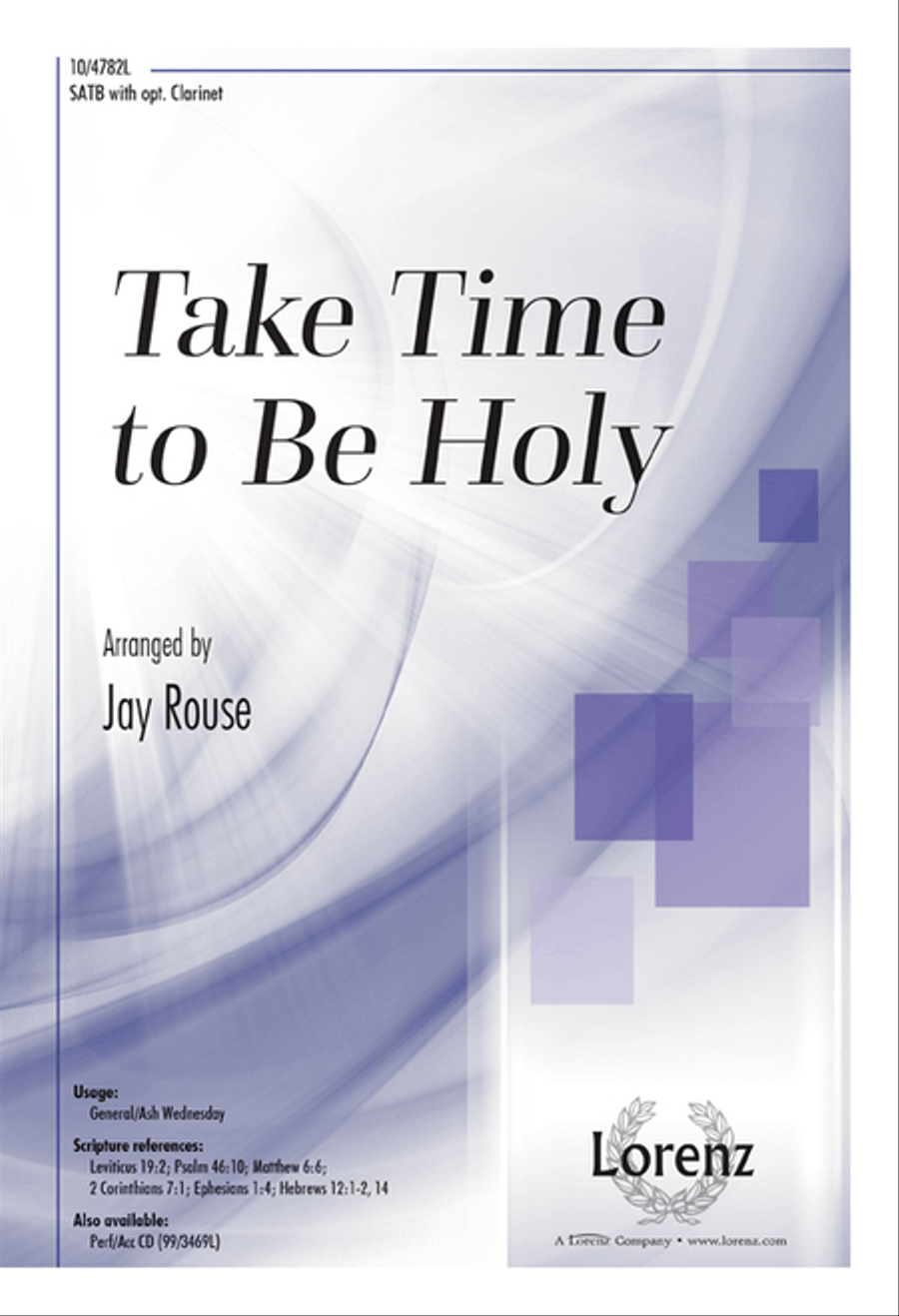 Take Time to Be Holy Take Time to Be Holy 4-Part scores gallery preview page 1