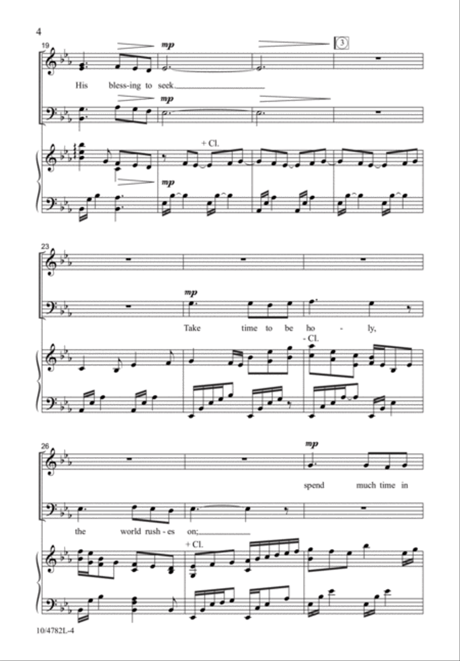 Take Time to Be Holy Take Time to Be Holy 4-Part scores gallery preview page 4