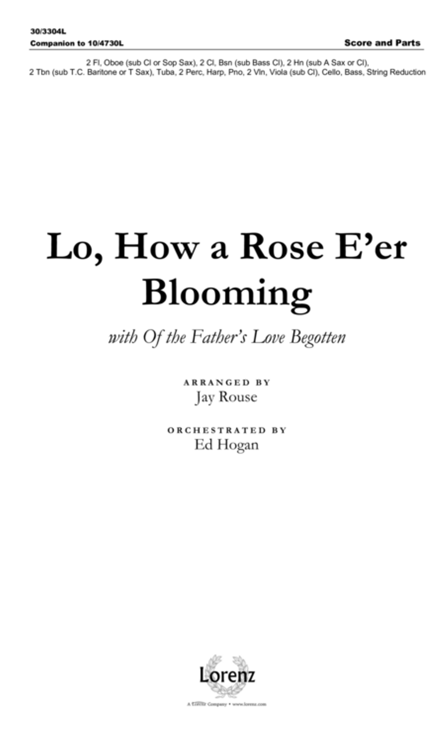 Lo, How a Rose E'er Blooming - Orchestral Score and Parts Choir scores gallery preview page 2