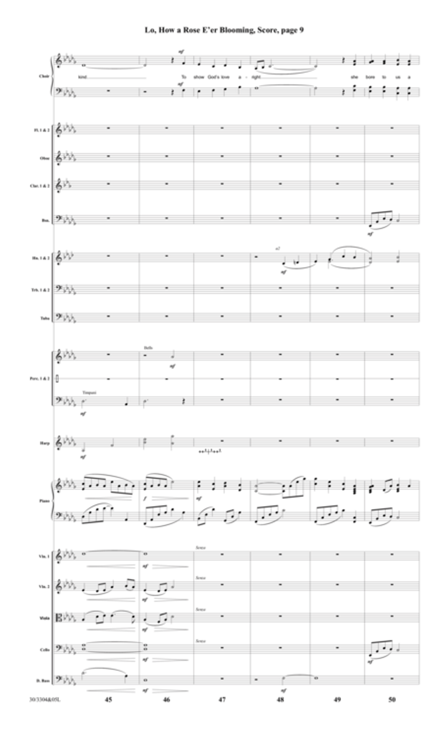 Lo, How a Rose E'er Blooming - Orchestral Score and Parts Choir scores gallery preview page 12