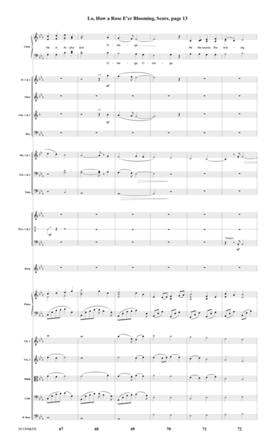 Lo, How a Rose E'er Blooming - Orchestral Score and Parts Choir scores gallery preview page 16