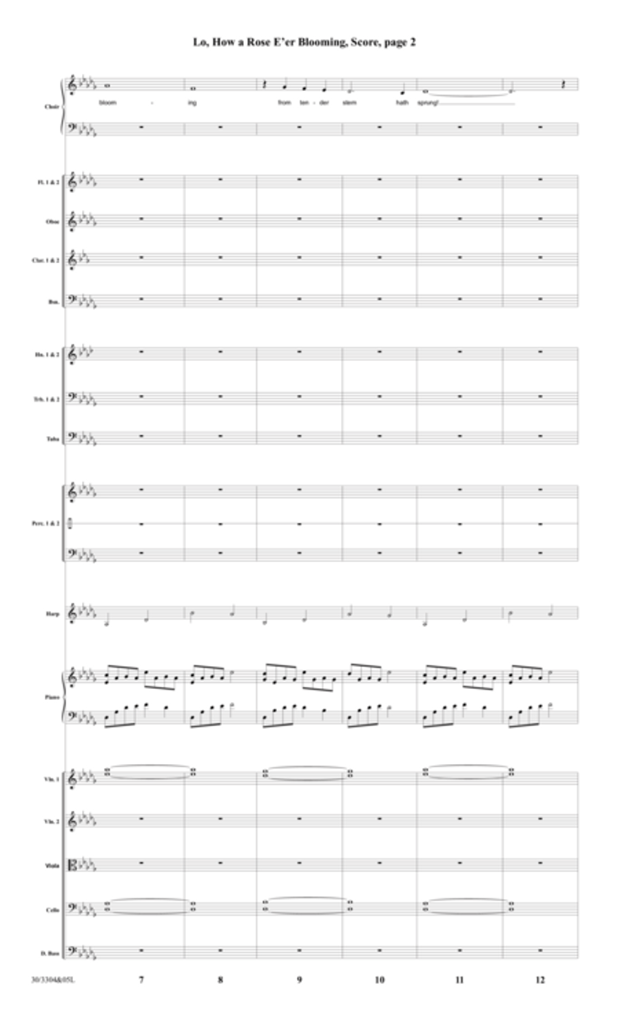 Lo, How a Rose E'er Blooming - Orchestral Score and Parts Choir scores gallery preview page 5
