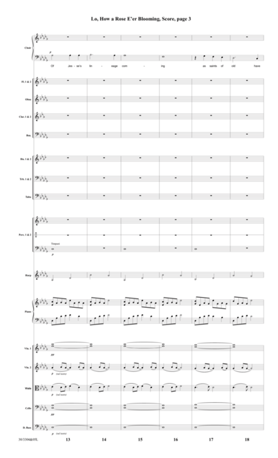 Lo, How a Rose E'er Blooming - Orchestral Score and Parts Choir scores gallery preview page 6