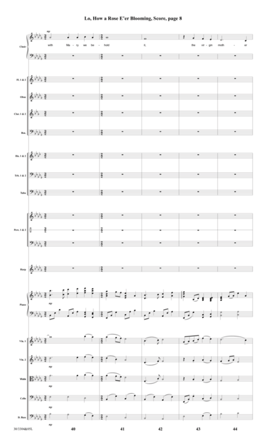 Lo, How a Rose E'er Blooming - Orchestral Score and Parts Choir scores gallery preview page 11