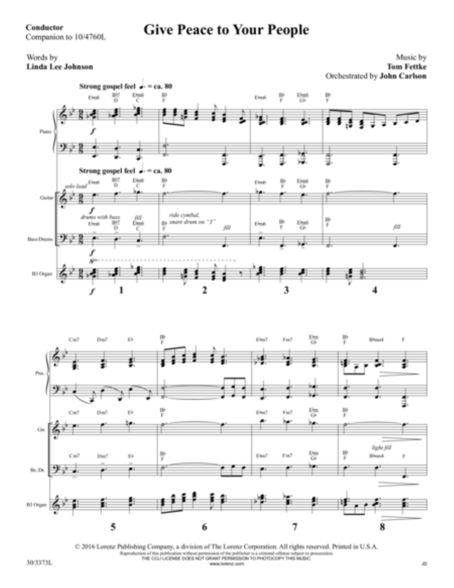 Give Peace to Your People - Rhythm Score and Parts Choir scores gallery preview page 4