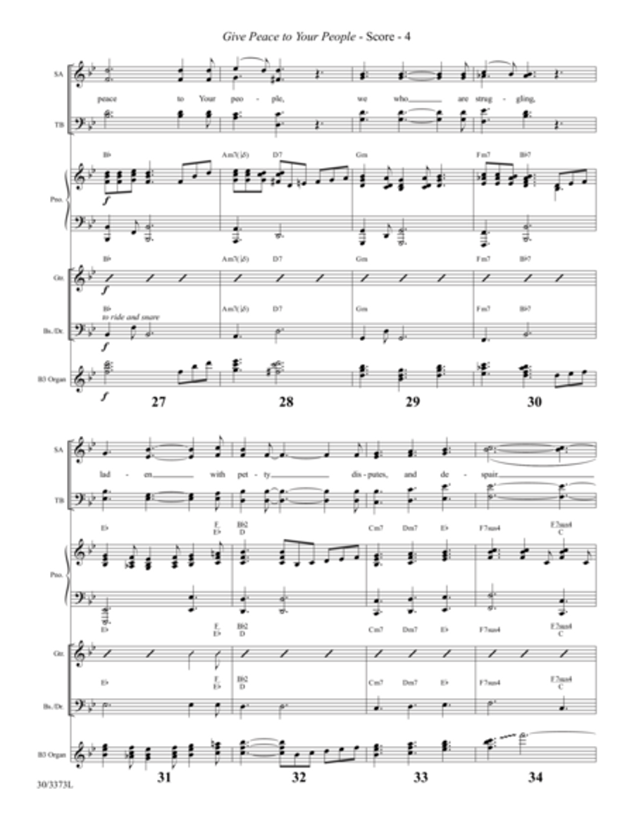 Give Peace to Your People - Rhythm Score and Parts Choir scores gallery preview page 7