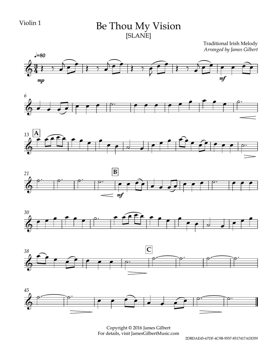 Be Thou My Vision by James Gilbert String Quartet - Digital Sheet Music page 3