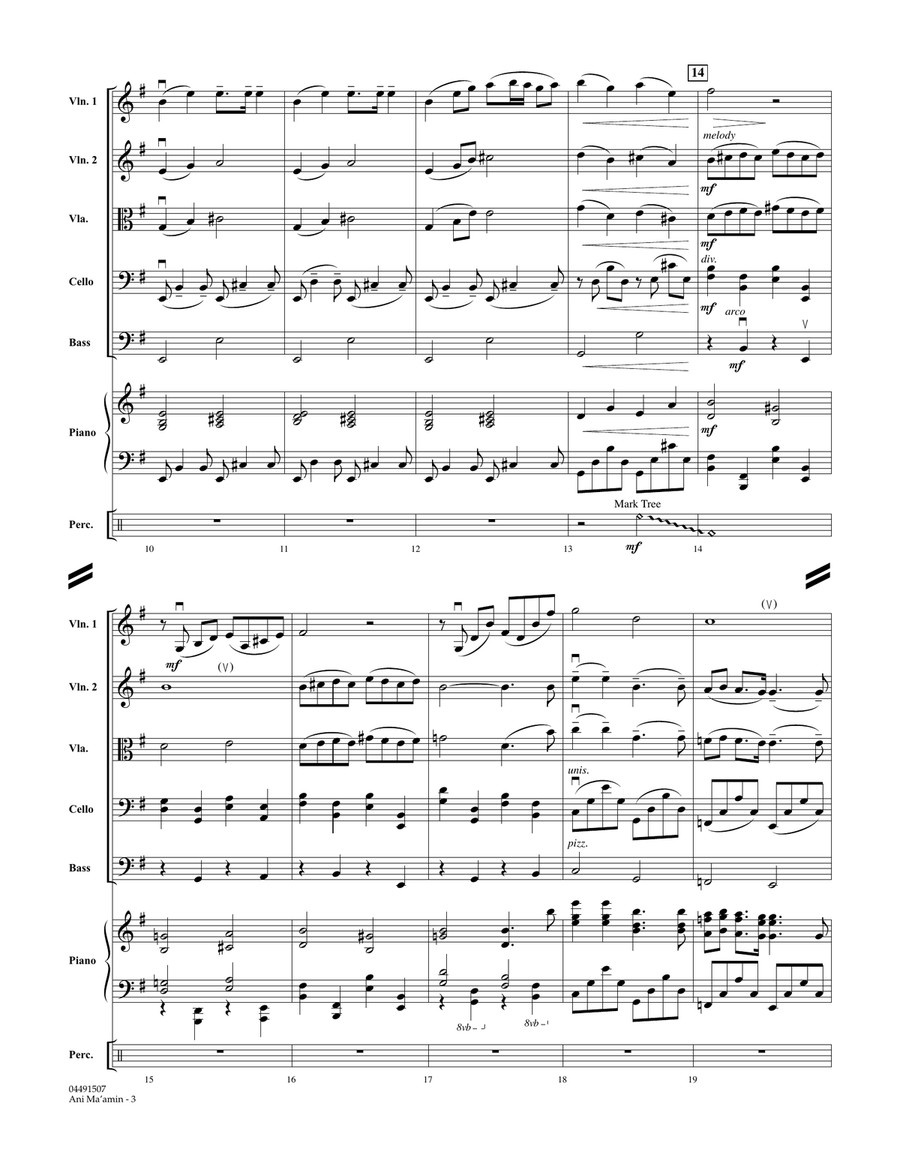 Ani Ma'amin - Conductor Score (Full Score) Orchestra scores gallery preview page 3