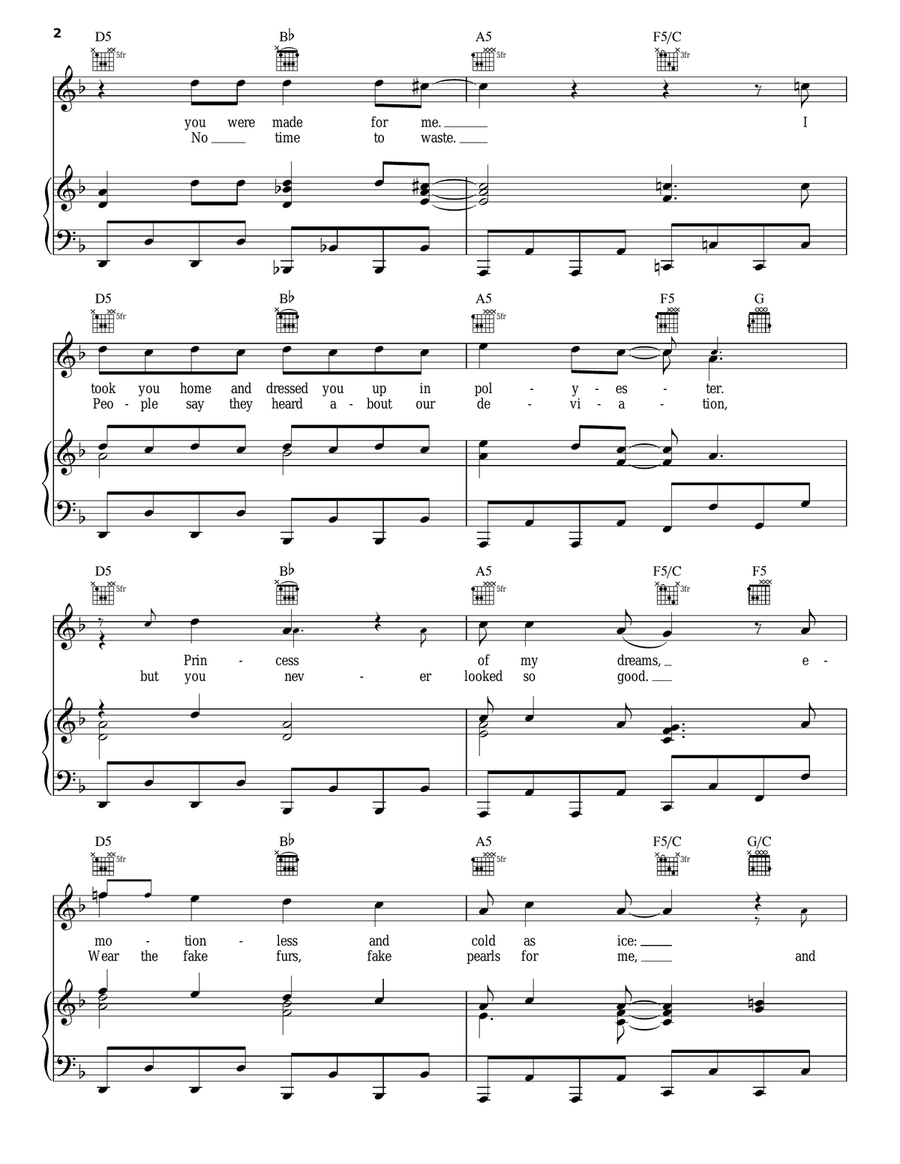 Electric Barbarella by Duran Duran Piano, Vocal, Guitar - Digital Sheet Music page 2
