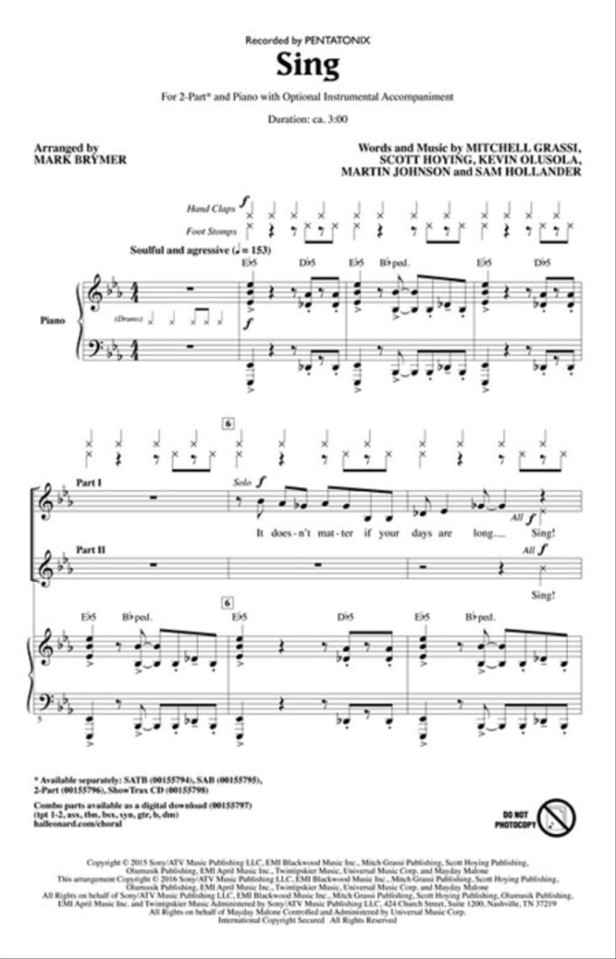 Sing Sing 2-Part scores gallery preview page 2