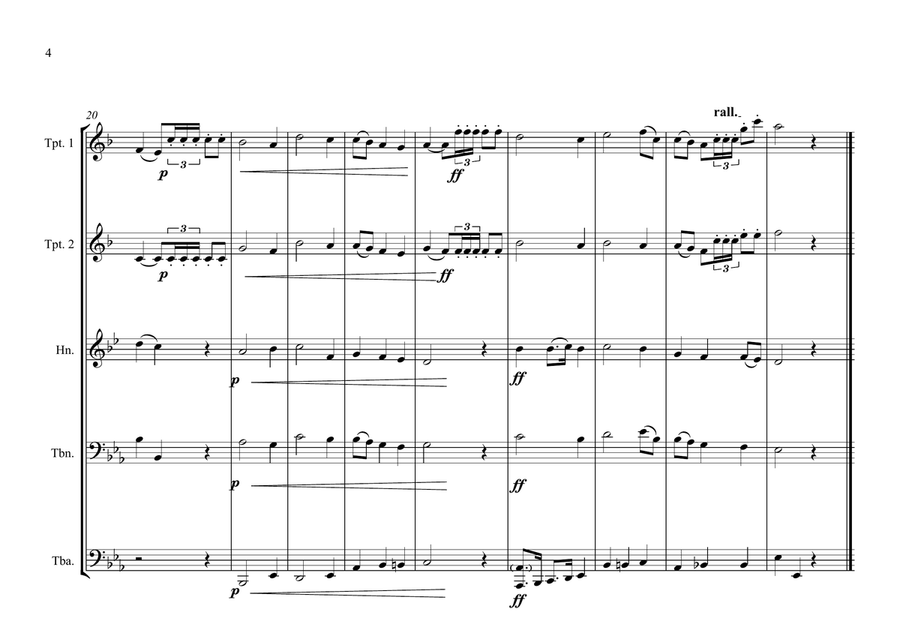Austrian National Anthem for Brass Quintet (World National Anthem Series) Brass Quintet scores gallery preview page 4