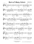 Born of Many Colors, large print, 2 pages