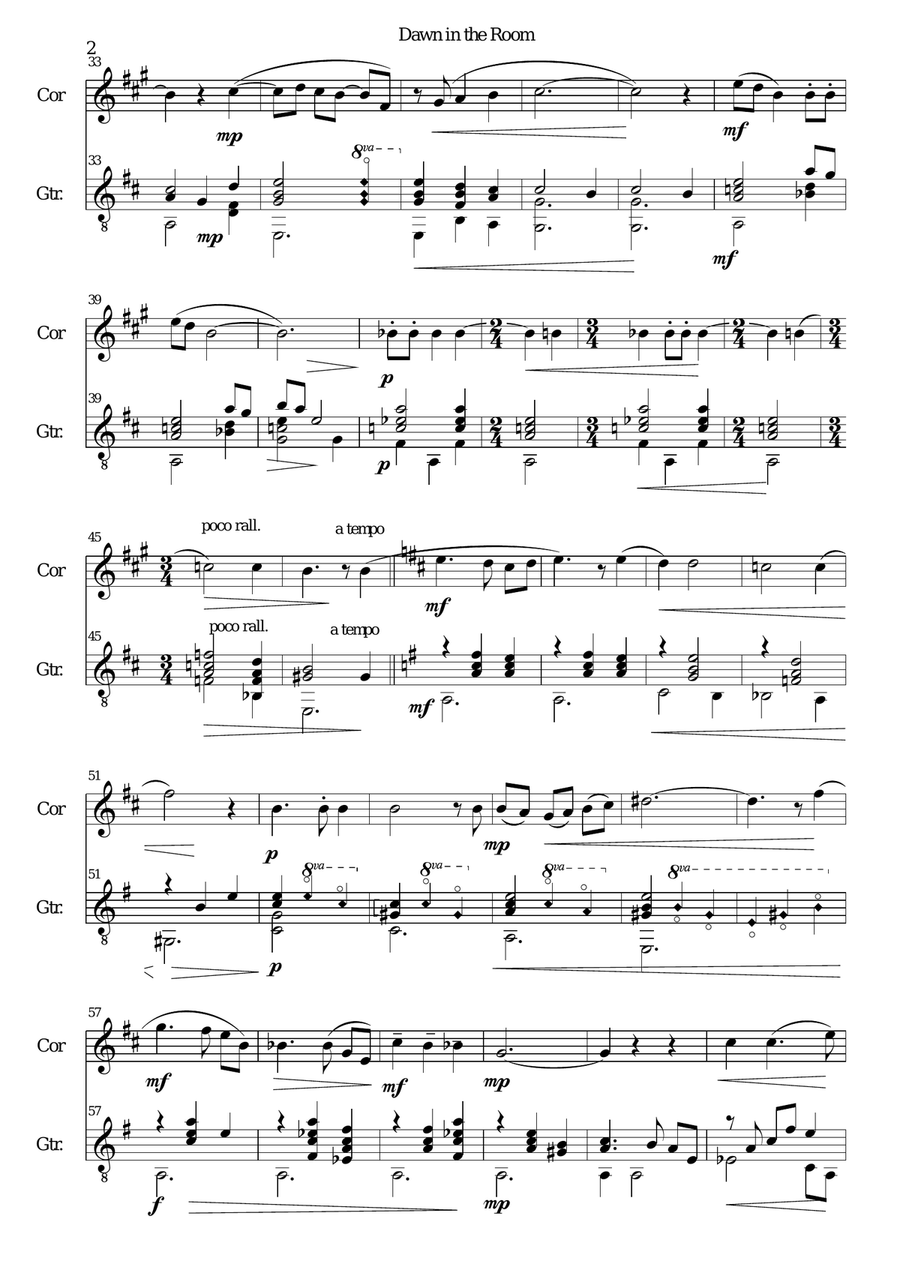 Dawn in the Room for cor anglais and guitar English Horn scores gallery preview page 2