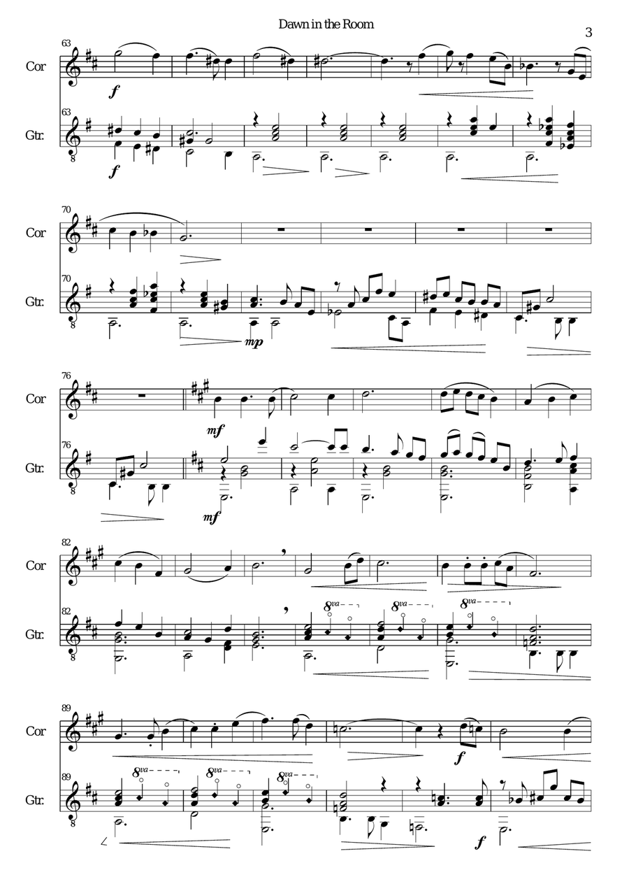 Dawn in the Room for cor anglais and guitar English Horn scores gallery preview page 3