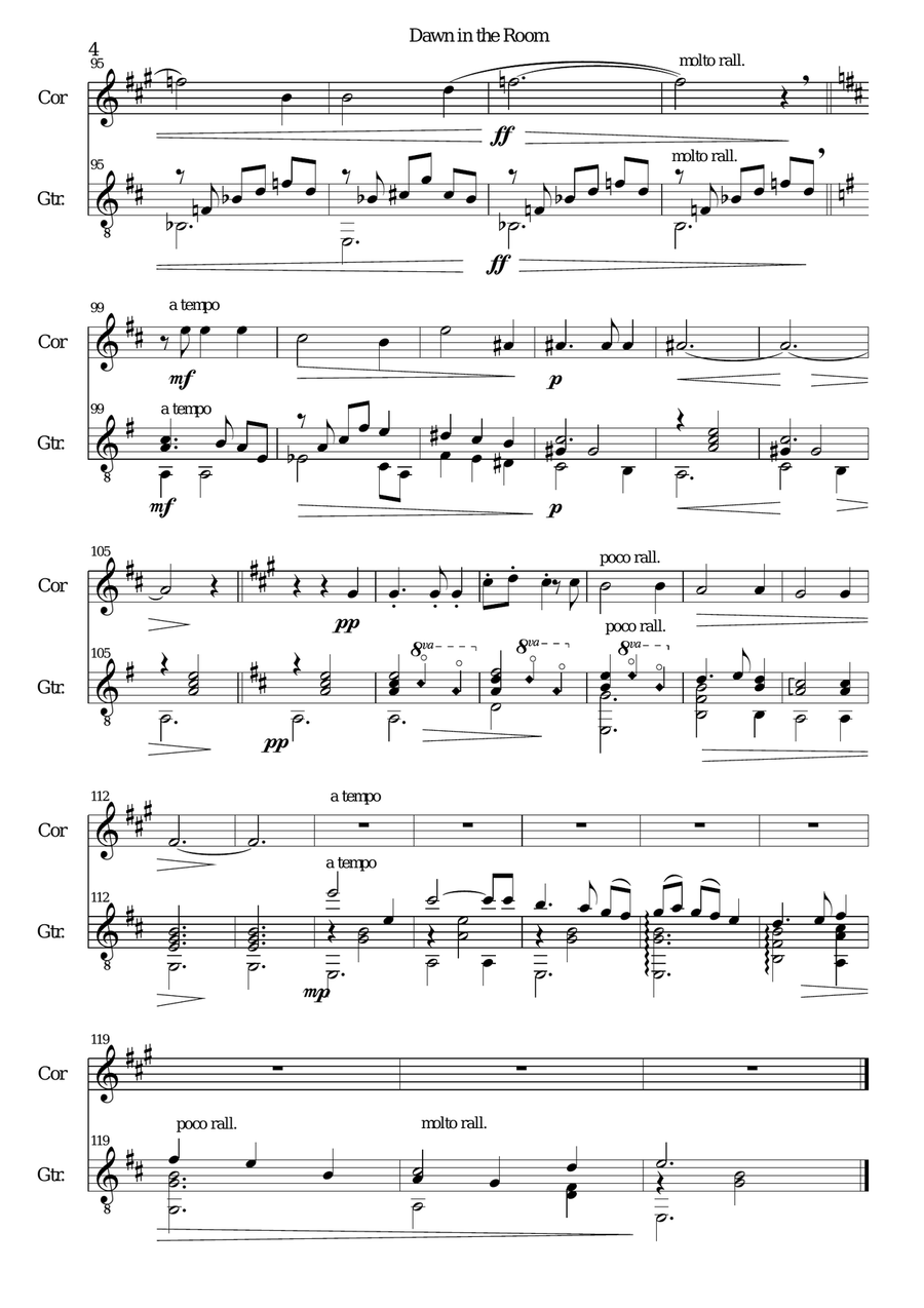 Dawn in the Room for cor anglais and guitar English Horn scores gallery preview page 4