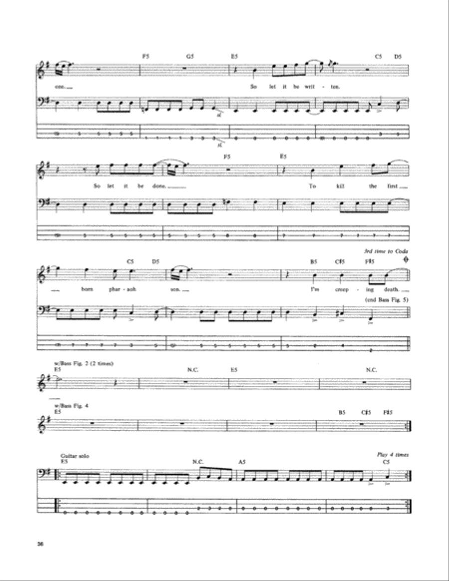 Creeping Death Guitar Tablature scores gallery preview page 3