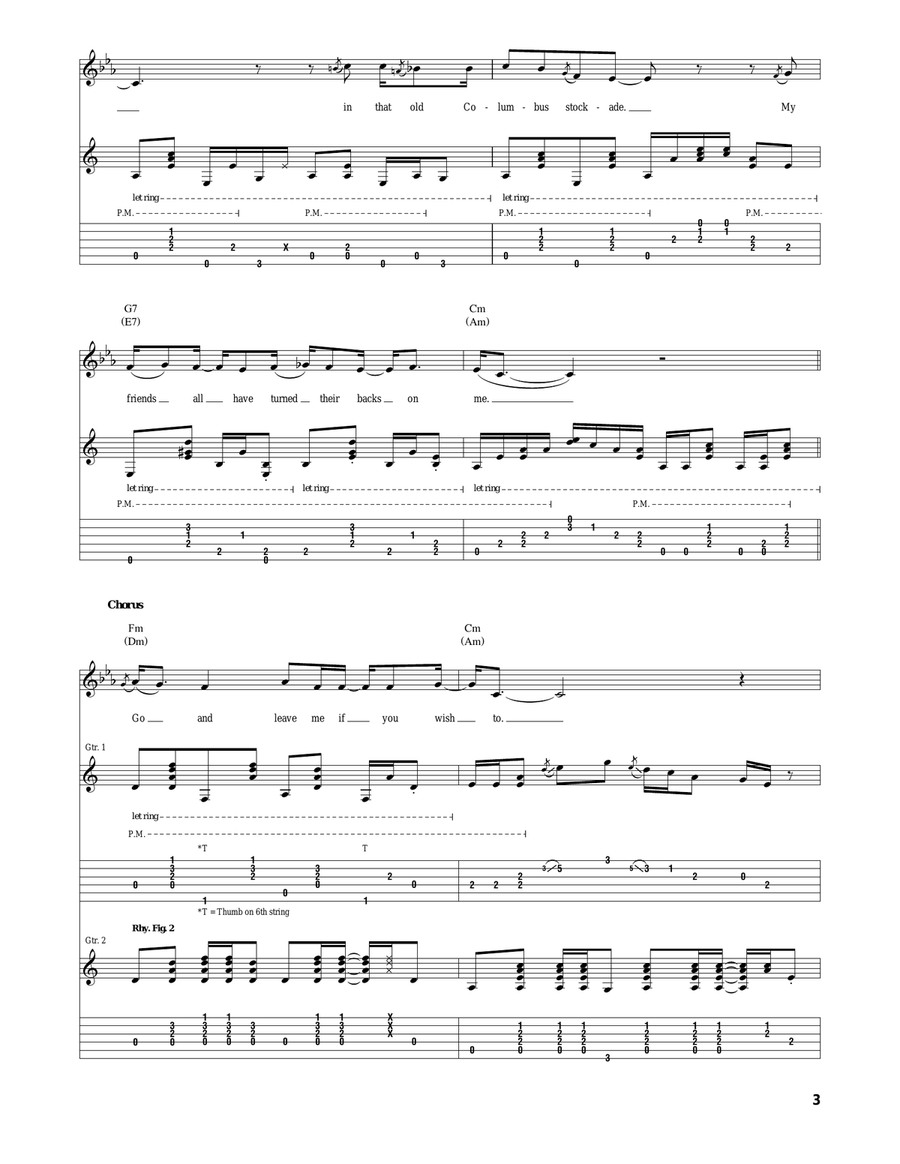 Columbus Stockade Blues Columbus Stockade Blues Acoustic Guitar scores gallery preview page 3